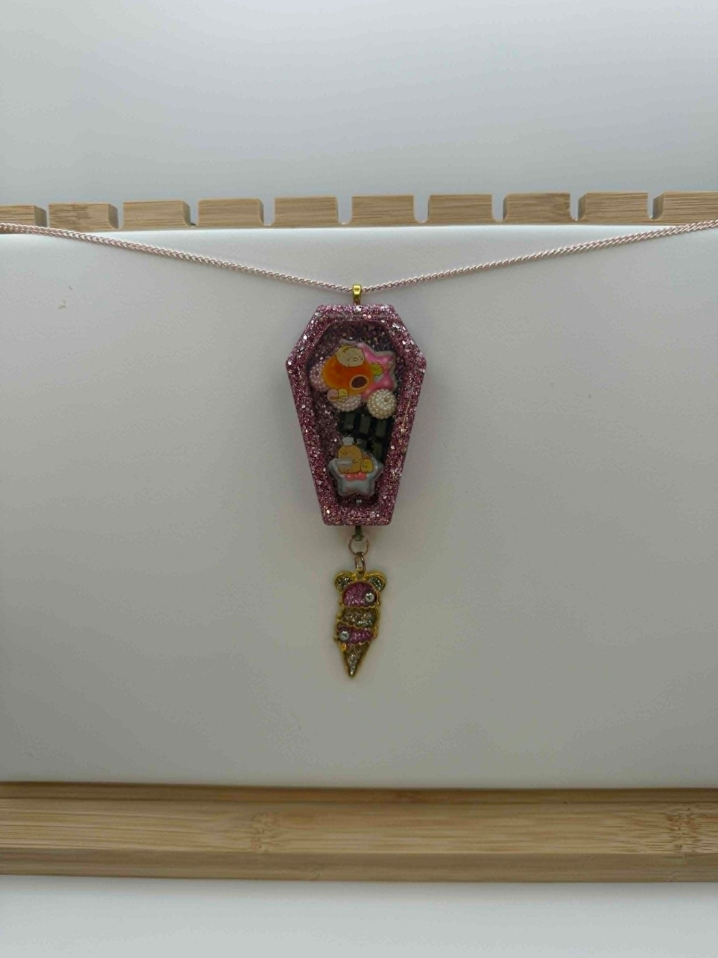 Sweet Treat In The Grave Coffin Resin Necklace