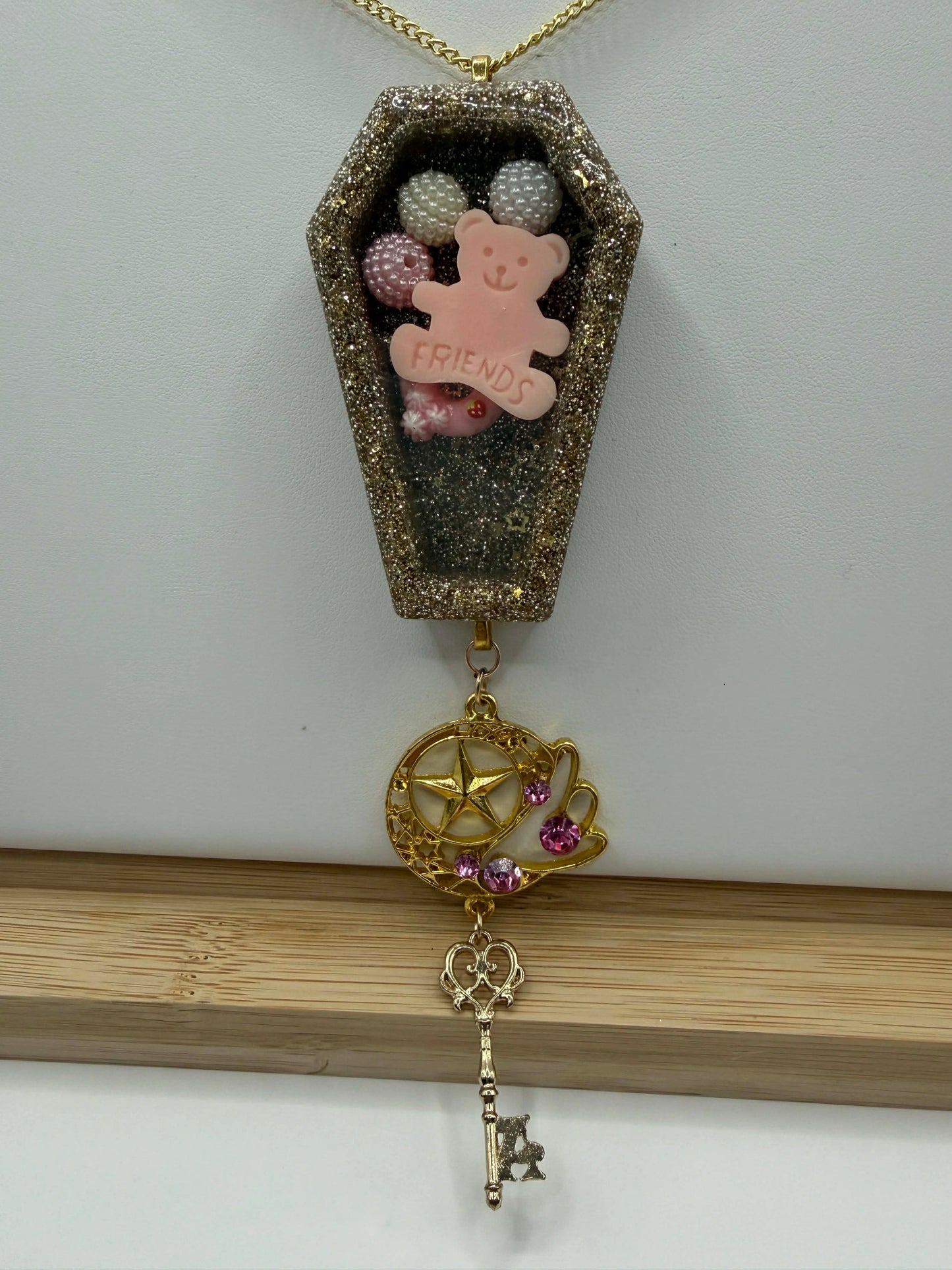 Forever Friends Coffin Necklace