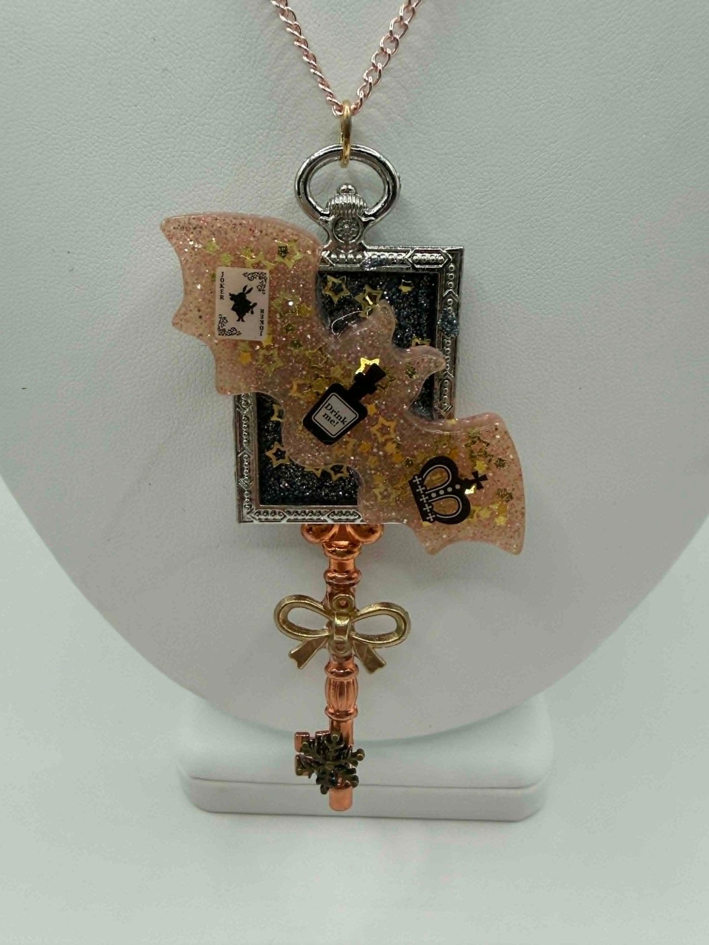 Mad Hatter’s Midnight Flight Resin Necklace