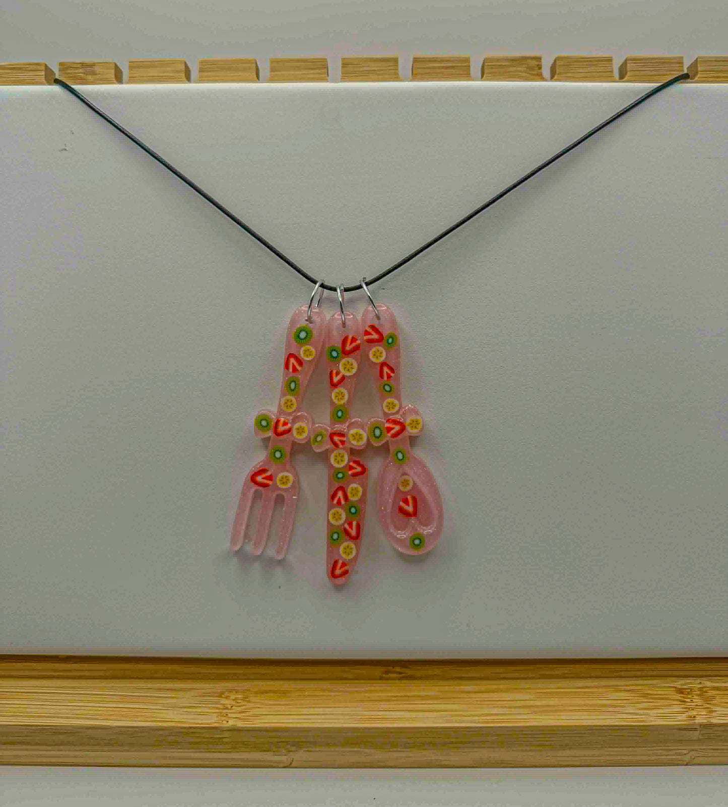 Sweet Treat Trio Necklace – Strawberry Dream (Handmade Resin Fruit Charm Necklace)