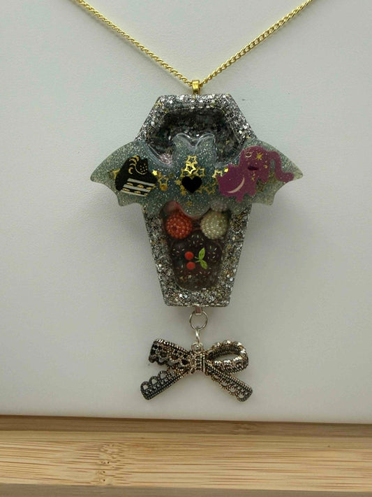 Batty Sweet Bites Coffin Resin Necklace