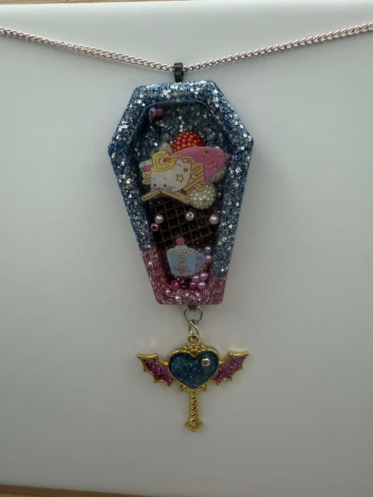 Midnight Dessert Dream Coffin Resin Necklace