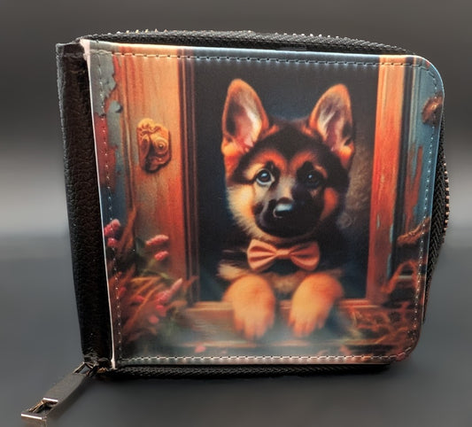 German Shepherd Puppy Zipper Wallet