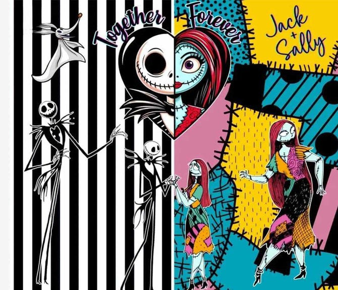 Jack & Sally Nightmare Before Christmas 20oz Tumbler