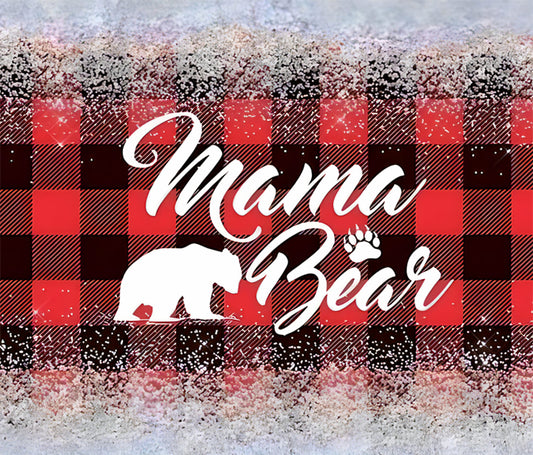 Plaid Momma Bear 20oz Stainless Steel Tumbler