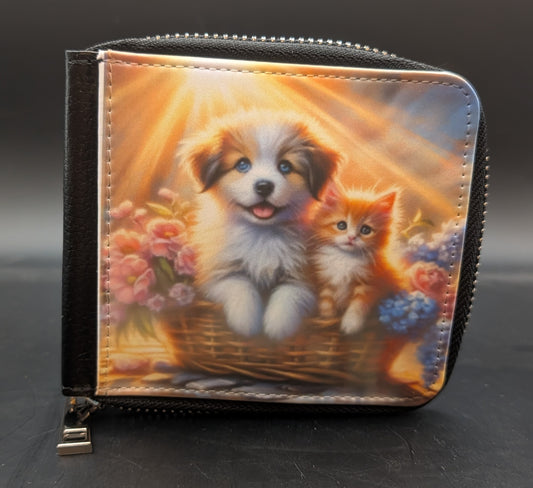 Puppy & kitten Zipper Wallet
