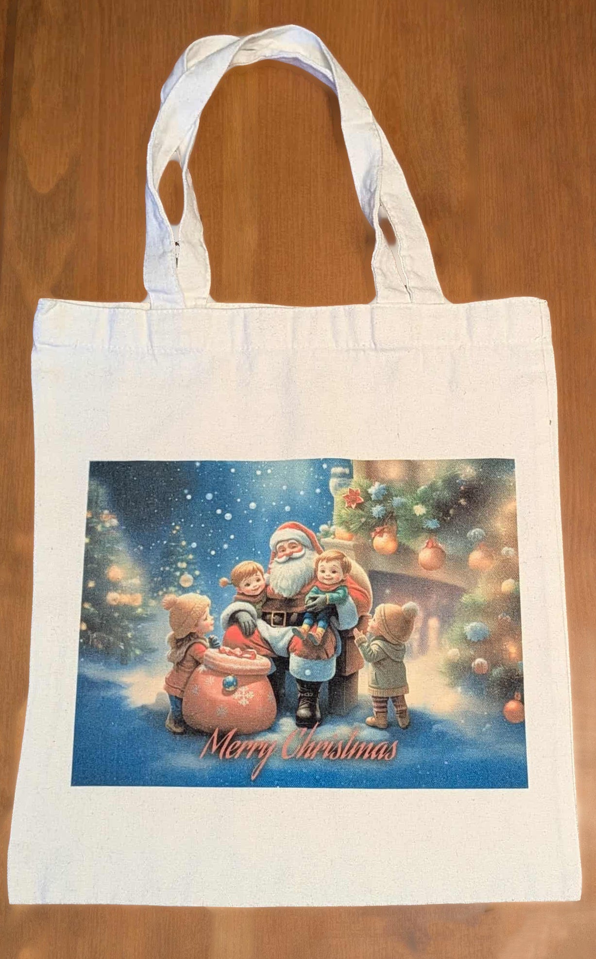 Merry Christmas Vintage Santa Tote Bag