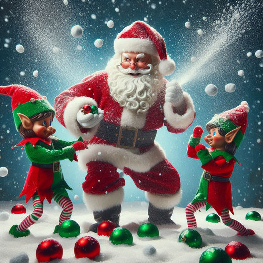 Santa Having A Snowball Fight 20oz Stainless Steel Tumbler