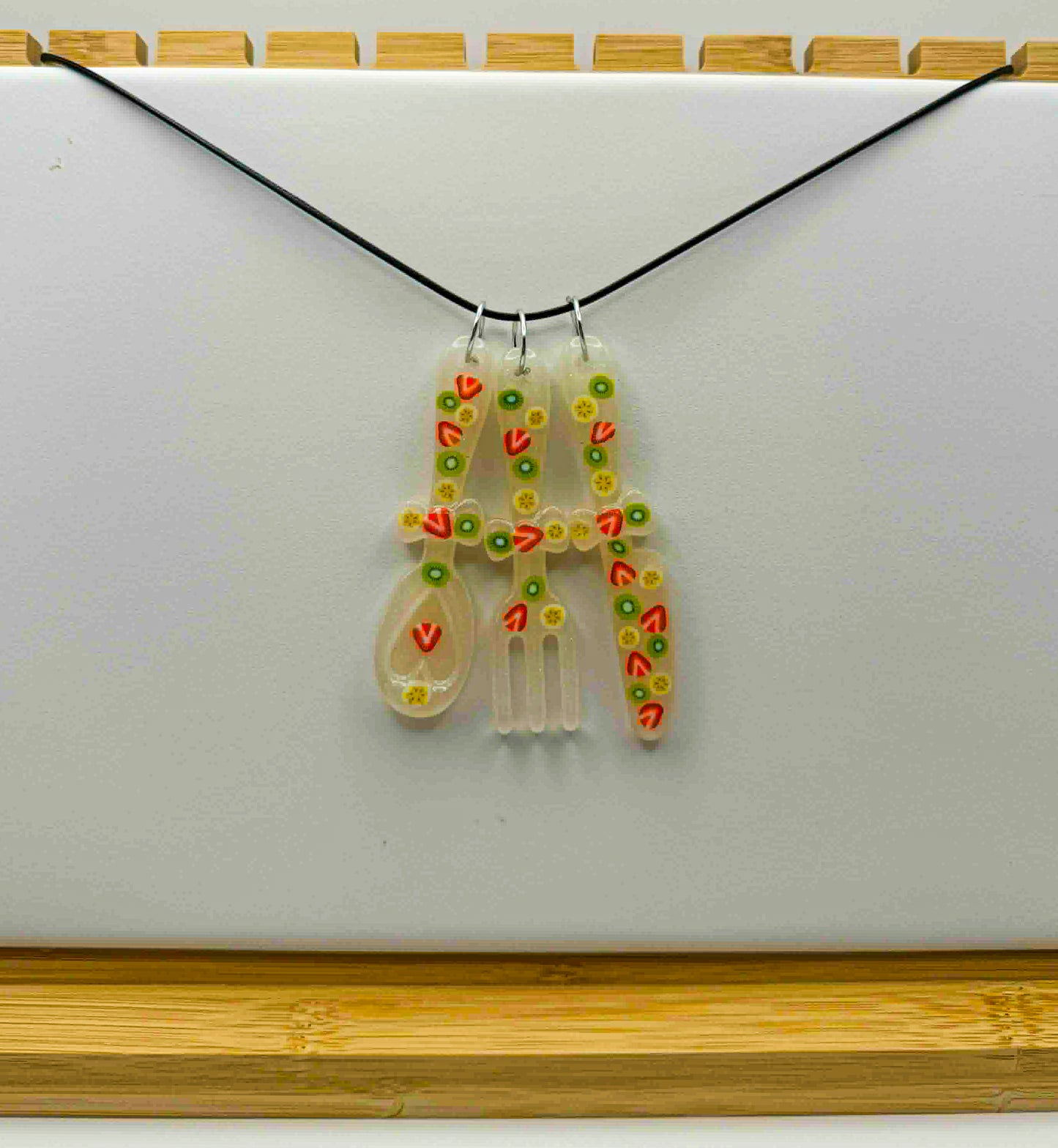 Sweet Treat Trio Necklace – Sugar Crystal (Handmade Resin Fruit Charm Necklace)