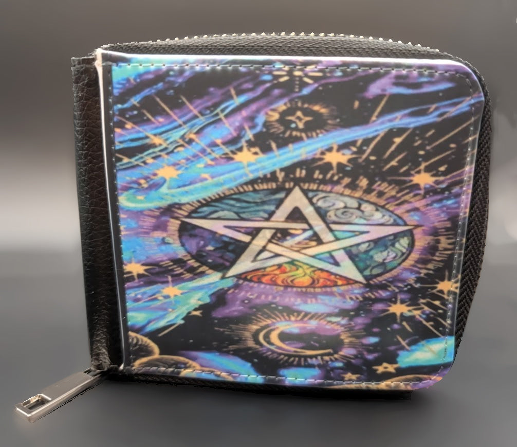 Celestial Pentagram Zipper Wallet