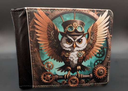 Steampunk Owl Fold Wallet